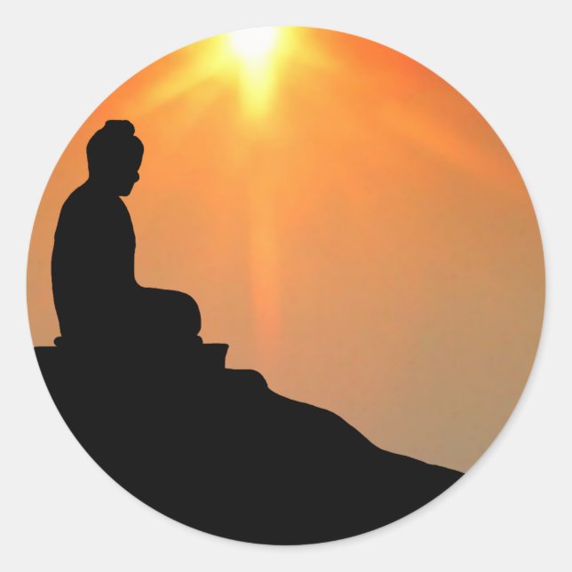 Buddha Meditating Classic Round Sticker (Front)