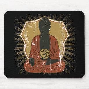 Buddha Meditating Om Symbol Mouse Pad