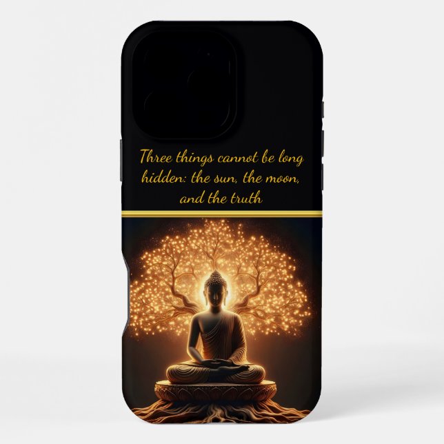 Buddha meditating under a tree iPhone case (Back)