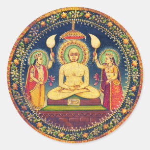 Buddha Meditating with Yoga Classic Round Sticker
