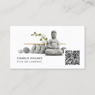 BUDDHA Meditation and Yoga Business Card QR Code