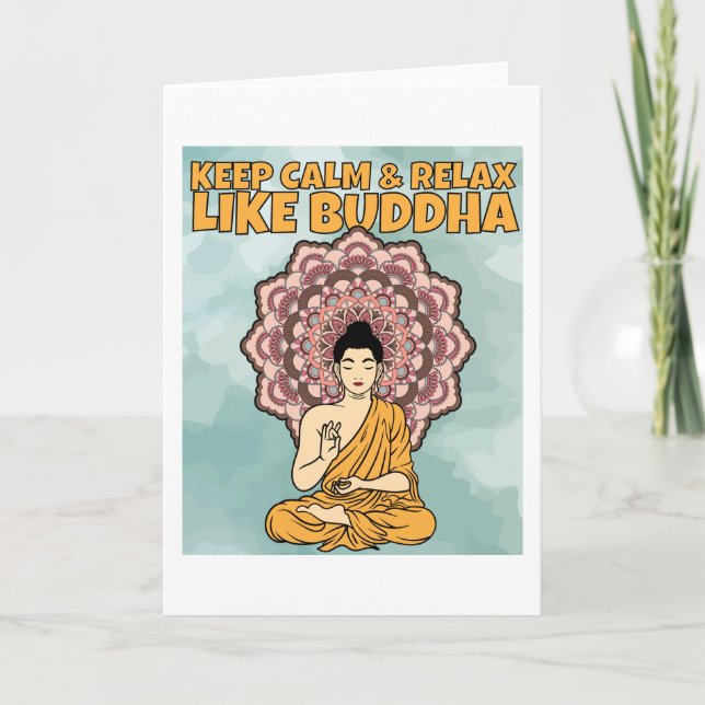 Buddha Meditation Mandala With Saying Card (Front)