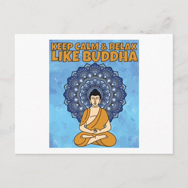 Buddha Meditation Mandala With Saying Postcard (Front)
