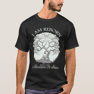 Buddha Meditation Sakura Tree Zen Buddhism Meditat T-Shirt