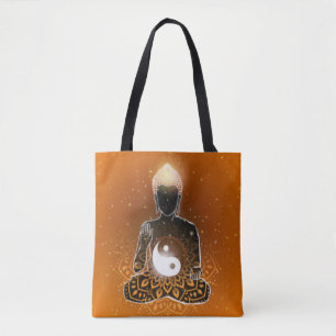 Buddha Meditation Ying Yang Design Tote Bag