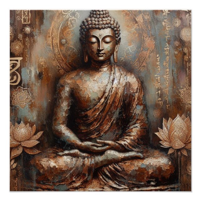 BUDDHA METALLIC PAINT ART #12 POSTER (Front)
