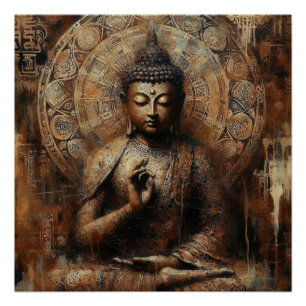 BUDDHA METALLIC PAINT ART #23 POSTER