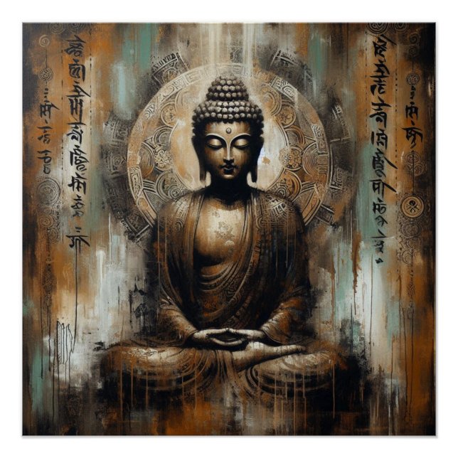 BUDDHA METALLIC PAINT ART #6 POSTER (Front)