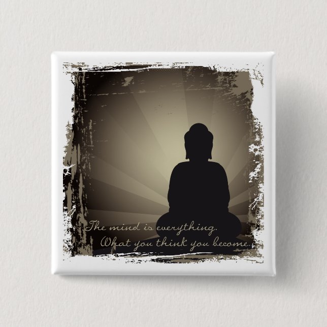 Buddha Mind Is Everything 15 Cm Square Badge (Front)