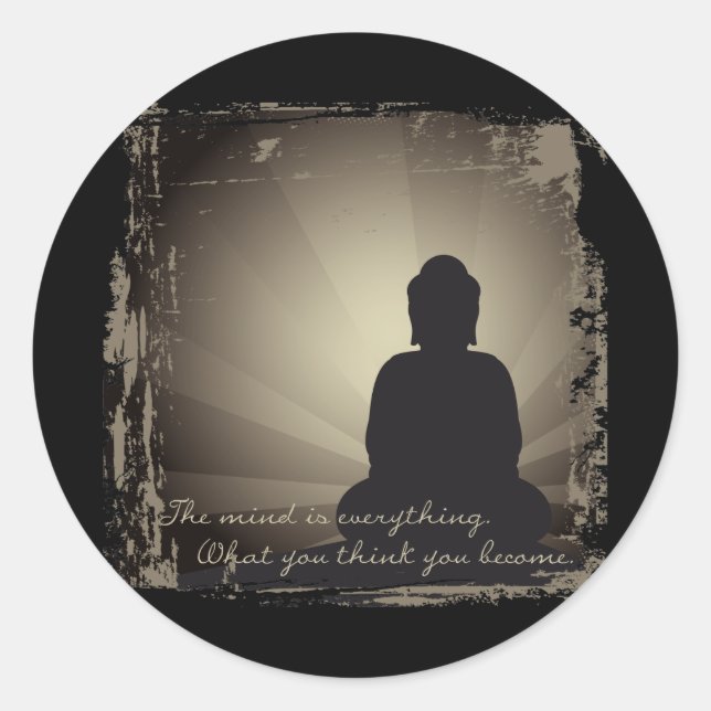Buddha Mind Is Everything Classic Round Sticker (Front)