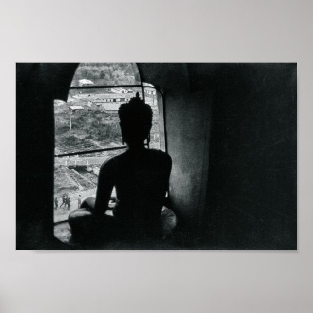 Buddha Monochrome Meditation Asian Decor (Front)