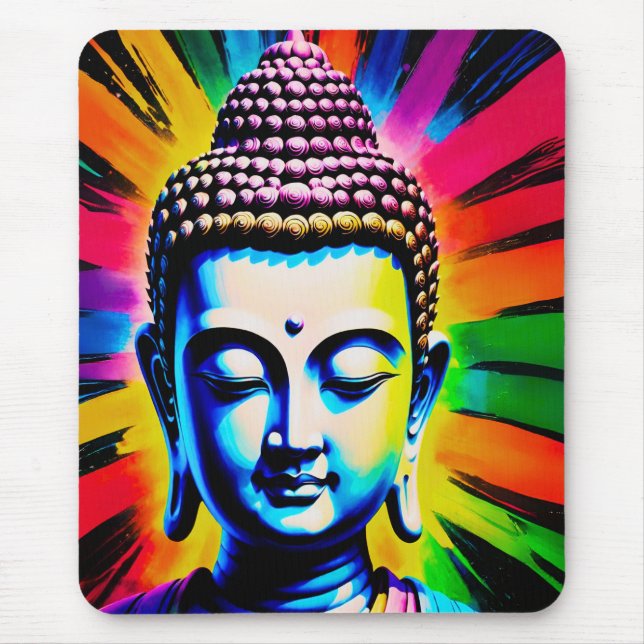 Buddha Neon Decor  Mouse Pad (Front)