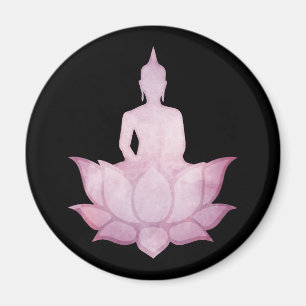Buddha on Lotus Pink Magnet