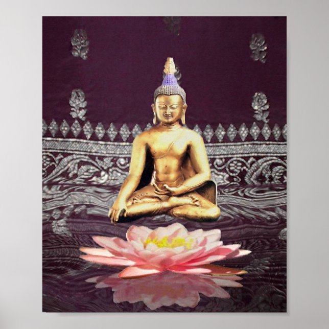 Buddha On Lotus Poster (Front)
