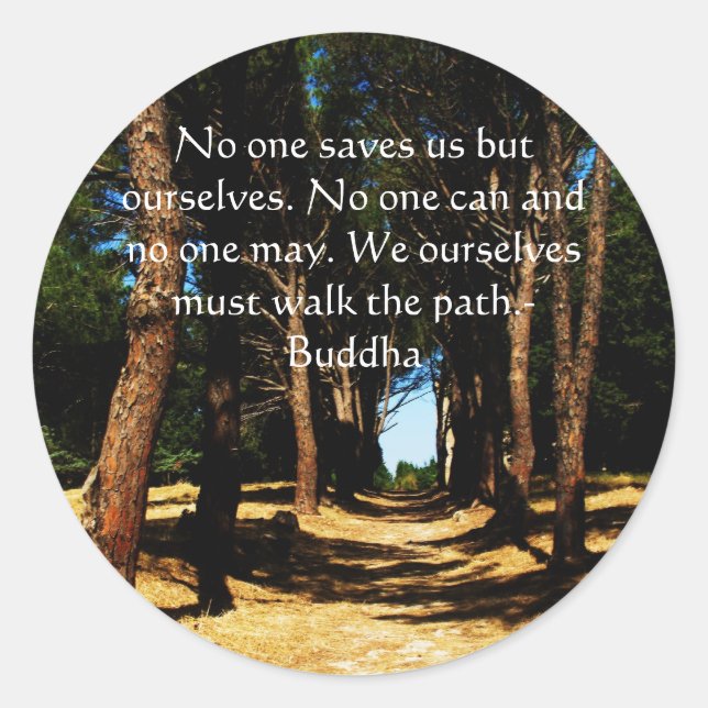 Buddha PATH Quote Classic Round Sticker (Front)
