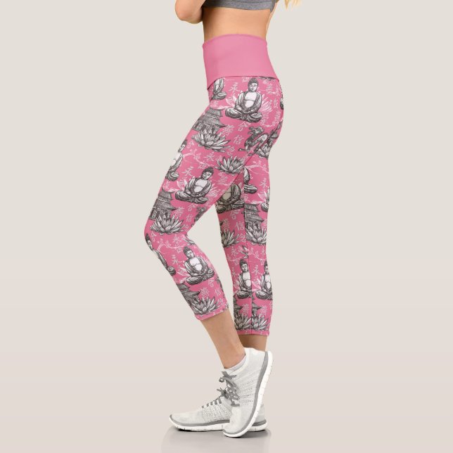 Buddha Pattern Capri Leggings (Left)
