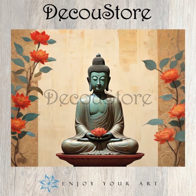 Buddha & Peonies Decoupage Tissue Paper (Creator Uploaded)