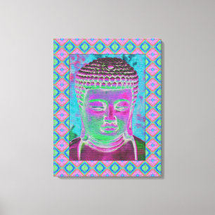 Buddha Pop in Magenta and Turquoise Canvas Print
