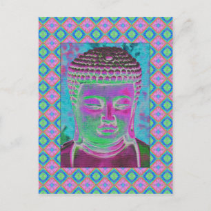 Buddha Pop in Magenta and Turquoise Postcard