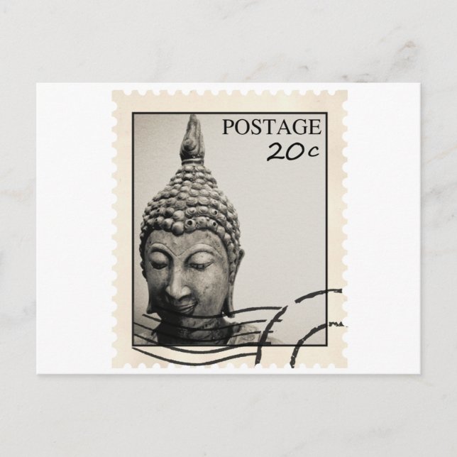 Buddha Postage Stamp Design Postcard (Front)