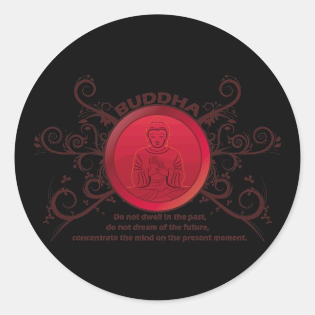Buddha Present Moment Classic Round Sticker (Front)