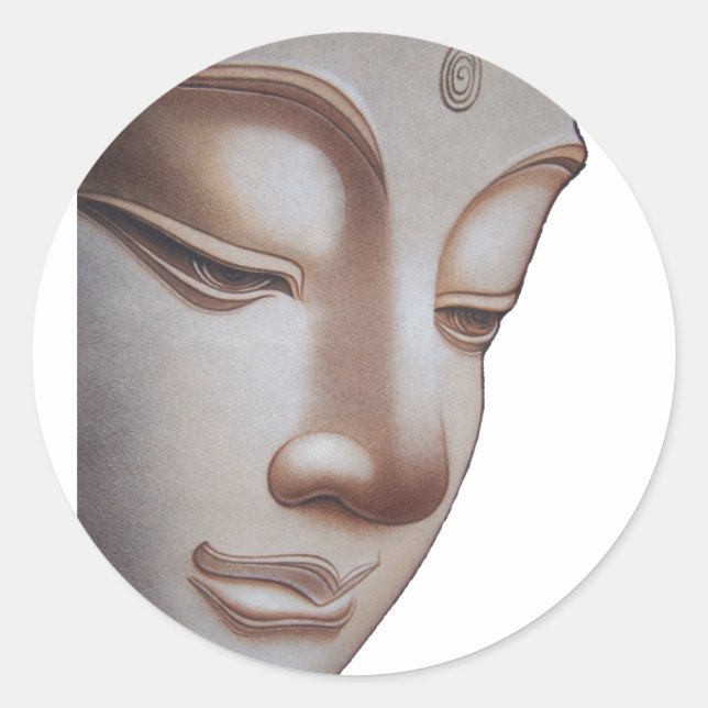 Buddha Profile Classic Round Sticker (Front)