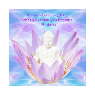 Buddha purple Lotus flower Canvas Print