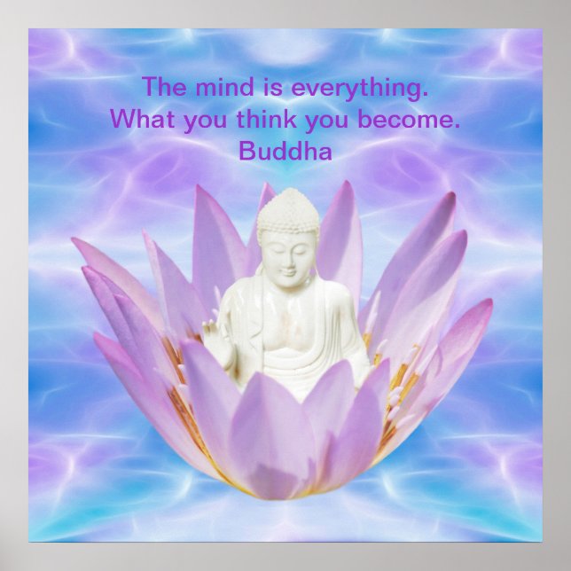 Buddha purple Lotus flower Poster (Front)