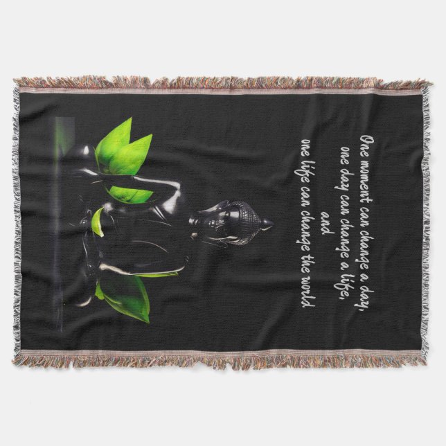 Buddha Quote 2 throw blanket (Front)