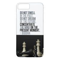 Buddha Quote and Chess Game Black White