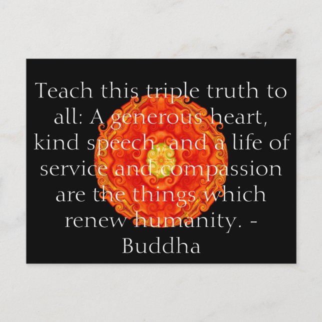 Buddha quote inspire motivational postcard (Front)