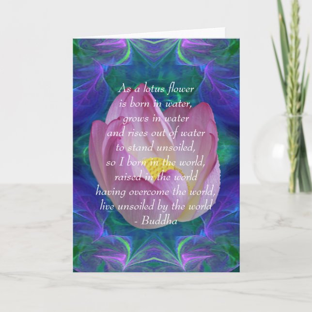 Buddha quote Lotus flower Card (Front)