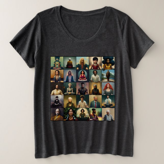 Buddha Quote: Meditate, do not be careless Plus Size T-Shirt (Design Front)