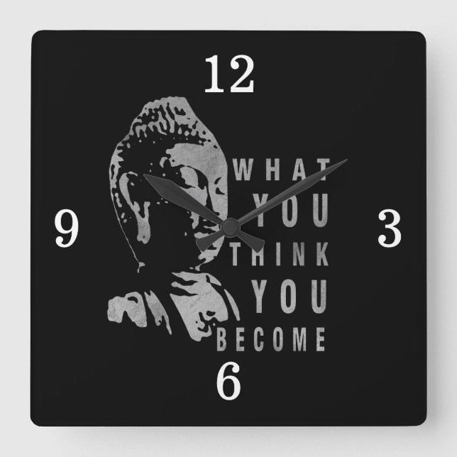 Buddha Quote On Life Inspirational Square Wall Clock (Front)