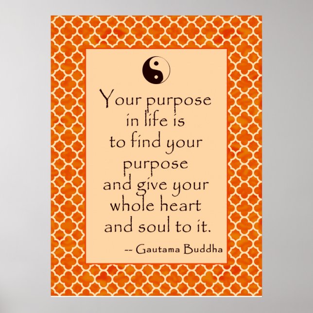 Buddha Quote on Purpose in Life Poster (Front)