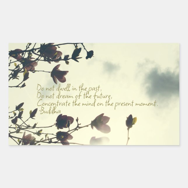 Buddha quote on the past rectangular sticker (Front)