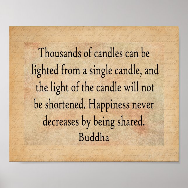 Buddha Quote - Thousands of Candles print (Front)