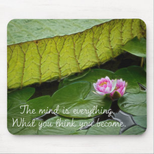 Buddha Quote Waterlily Mouse Pad