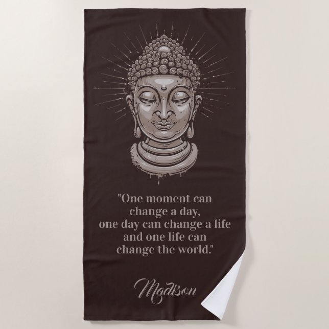 Buddha Quotes custom name beach towel (Front)