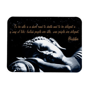 Buddha Quotes & Sleeping Buddha / Under Stars sky Magnet