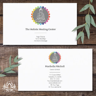 Buddha Rainbow Chakras Spiritual Metaphysical Yoga Business Card
