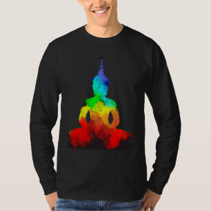Buddha Rainbow Love Yoga Pose T Namaste T-Shirt