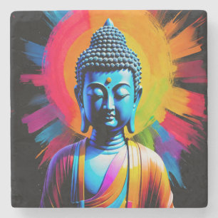 Buddha - Rays of Tranquil Stone Coaster
