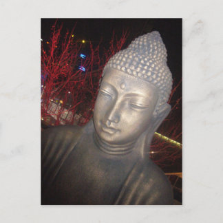 buddha red postcard