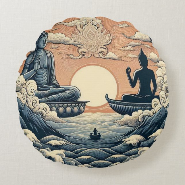 Buddha Round Cushion (Front)
