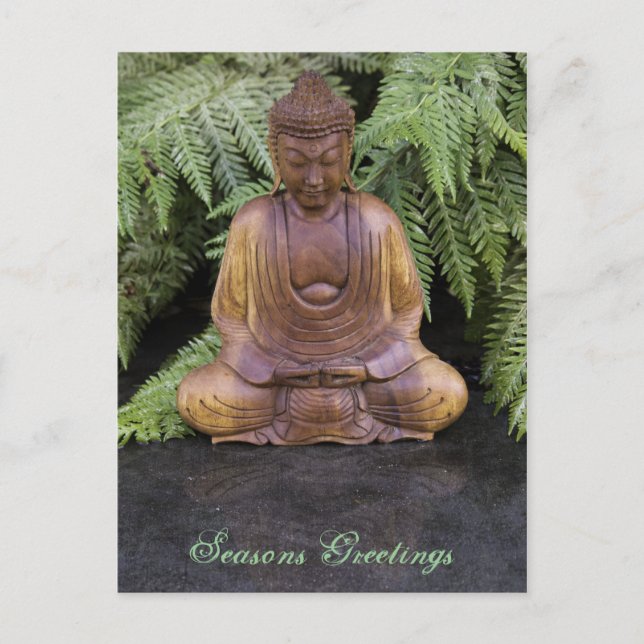 Buddha Seasons Greetings Holiday Postcard (Front)