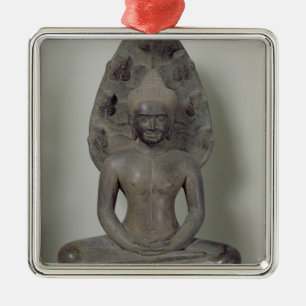 Buddha seated in meditation on the Naga, Angkor Metal Tree Decoration