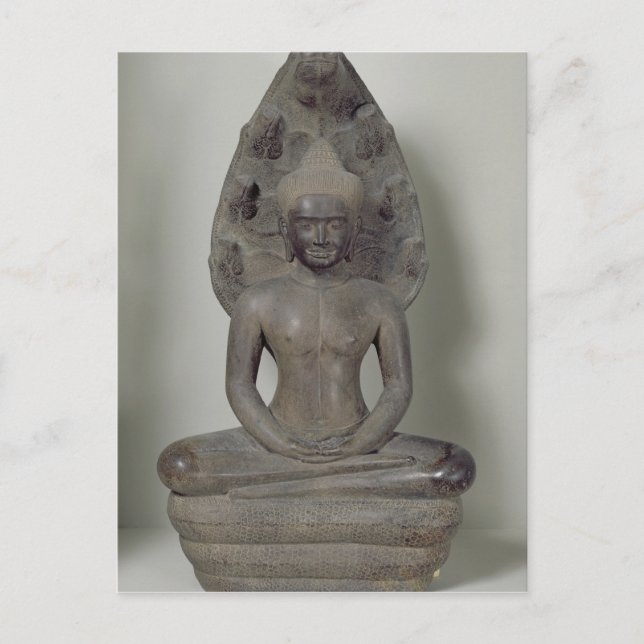 Buddha seated in meditation on the Naga, Angkor Postcard (Front)
