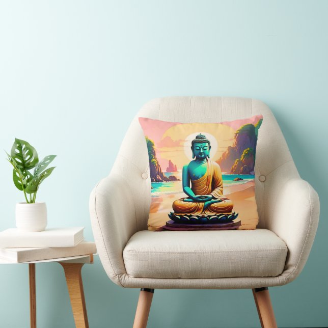 Buddha - Serene Shores of Enlightenment  Cushion (Chair)