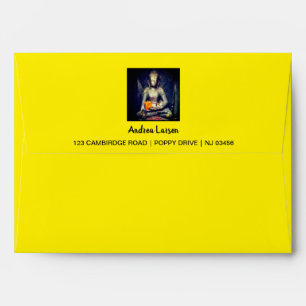 Buddha Shakyamuni, Flower & Dharma - Himalayas Envelope